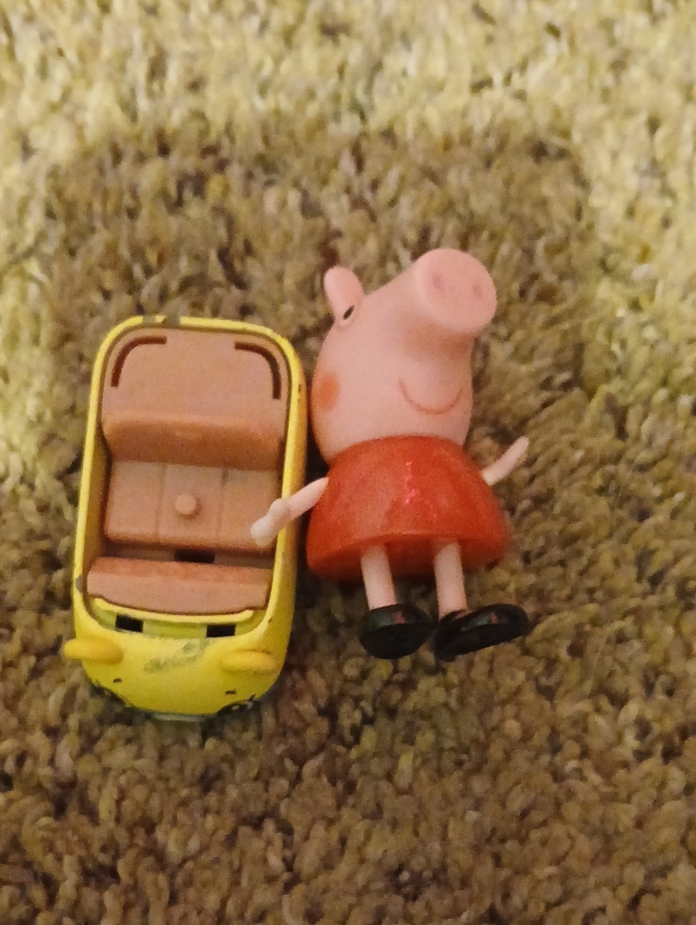 Peppa Pig Red Dress Figure with Yellow Toy Car - Kids Toy